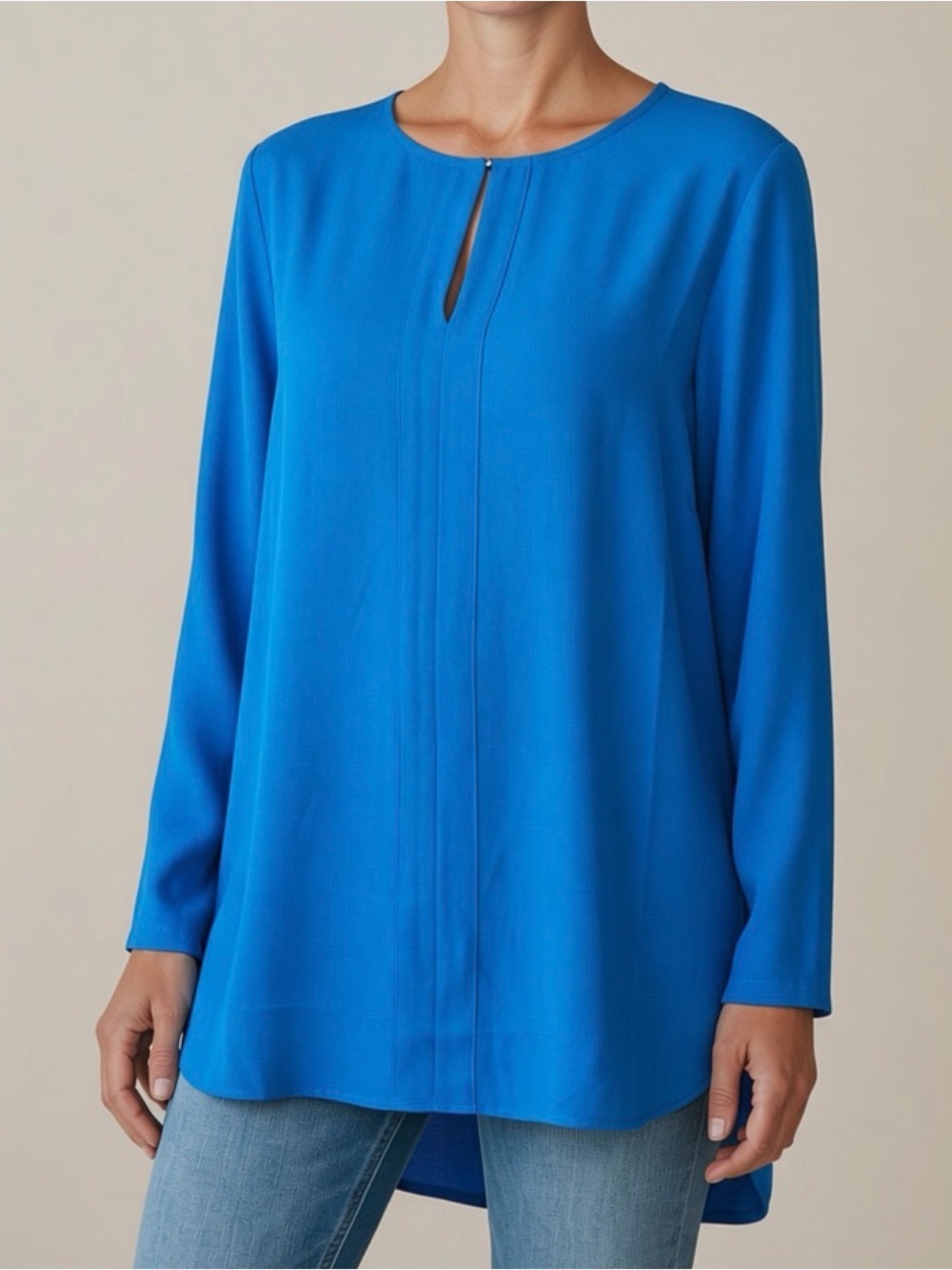 ROSE + OLIVE Keyhole High-Low Tunic Blouse